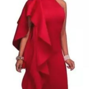 Women's Red Ruffle Dress sz10